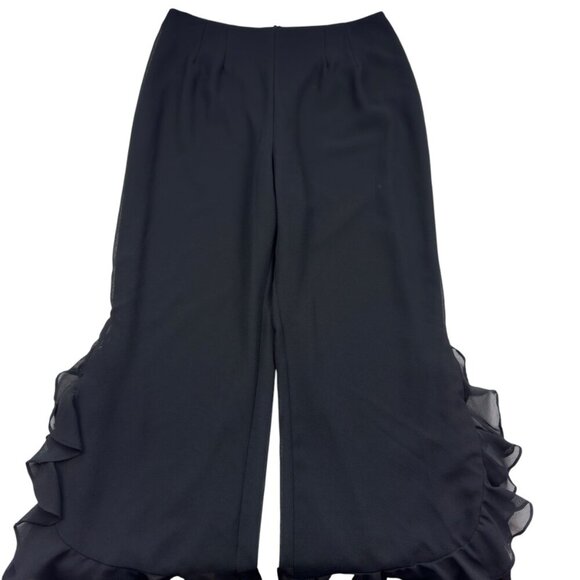 J.R. Nites by Caliendo Wide Leg Ruffle Flare Bottom Dressy Pants Women's Size L - Picture 6 of 9